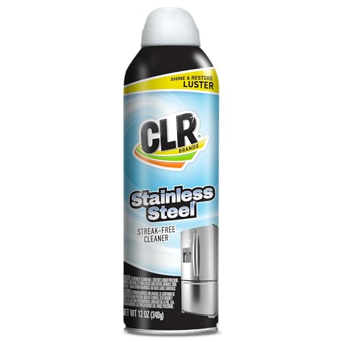 CLR Spot Free Stainless Steel Cleaner Removes Water Marks Fingerprints and Residue from Refrigerators Dishwashers Ovens and More Streak Free Shine 12 Ounce Spray Can Pack of 1